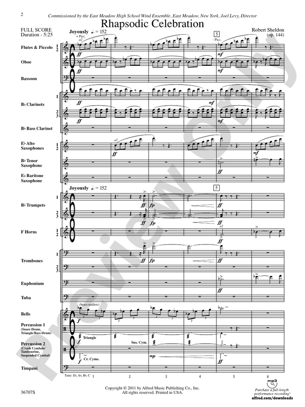 Rhapsodic Celebration - Concert Band Conductor Score & Parts (Digital Download)