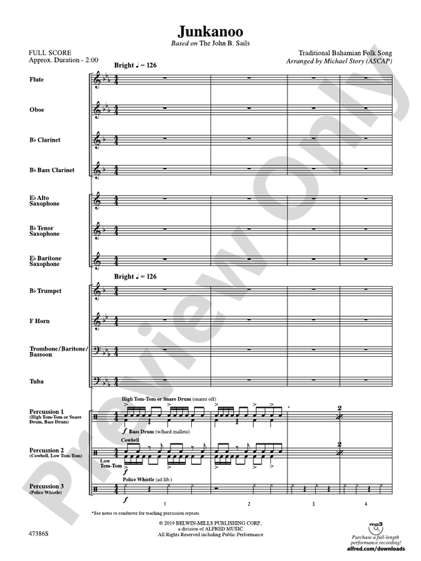 Junkanoo - Concert Band Conductor Score & Parts (Digital Download)