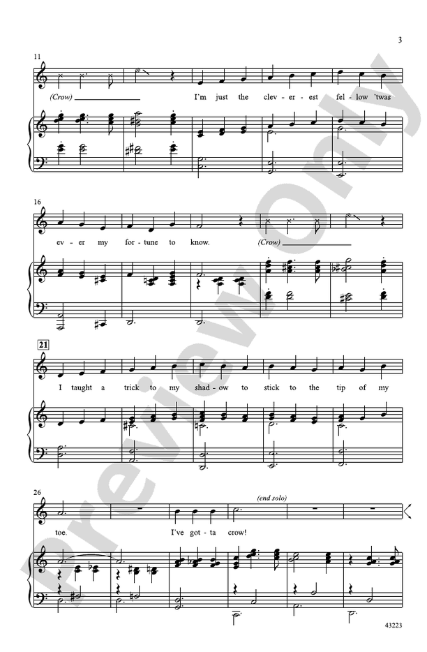 I've Gotta Crow (from the musical Peter Pan) – 2-Part Choral Octavo (Digital Download)