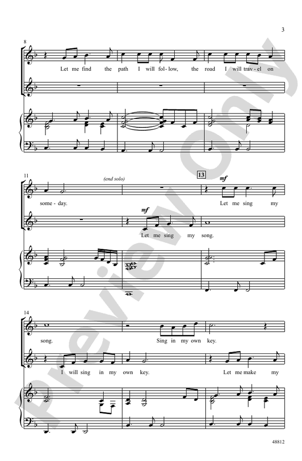 Let Me Sing My Song – 2-Part Choral Octavo (Digital Download)
