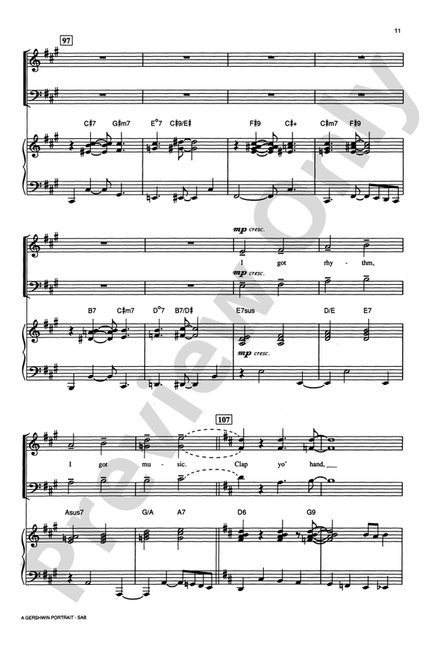 A Gershwin Portrait! The Music of George and Ira Gershwin - SAB Choral Octavo (Digital Download)
