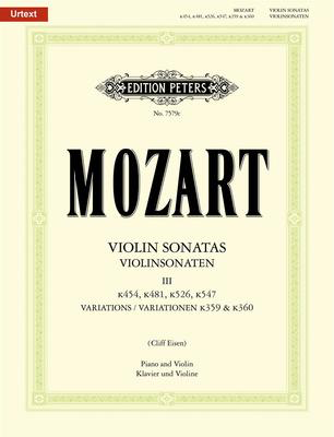 Mozart - Violin Sonatas Volume 3 - Violin - Peters EP7579C