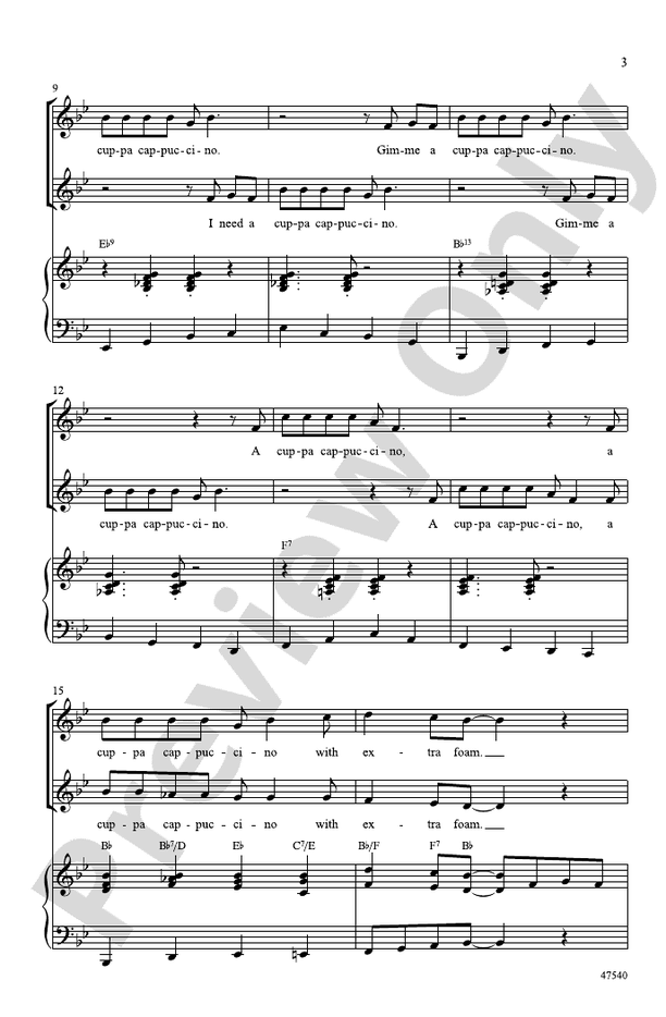 Cuppa Cappuccino – 2-Part Choral Octavo (Digital Download)