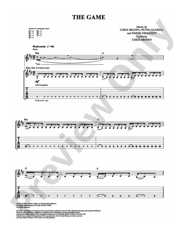 The Game - Trapt - Guitar TAB (Digital Download)
