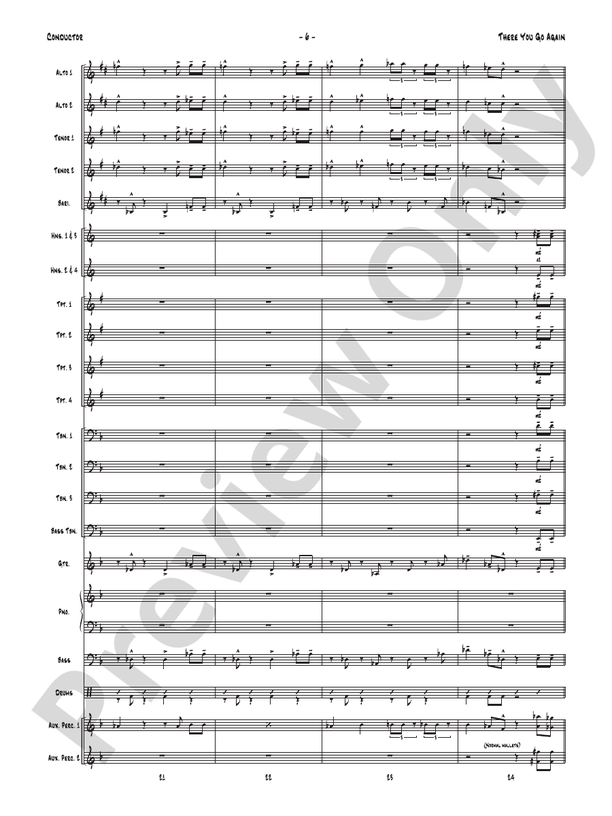 There You Go Again - Jazz Ensemble Conductor Score & Parts(Digital Download)