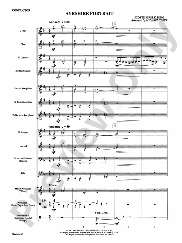Ayrshire Portrait - Concert Band Conductor Score & Parts (Digital Download)