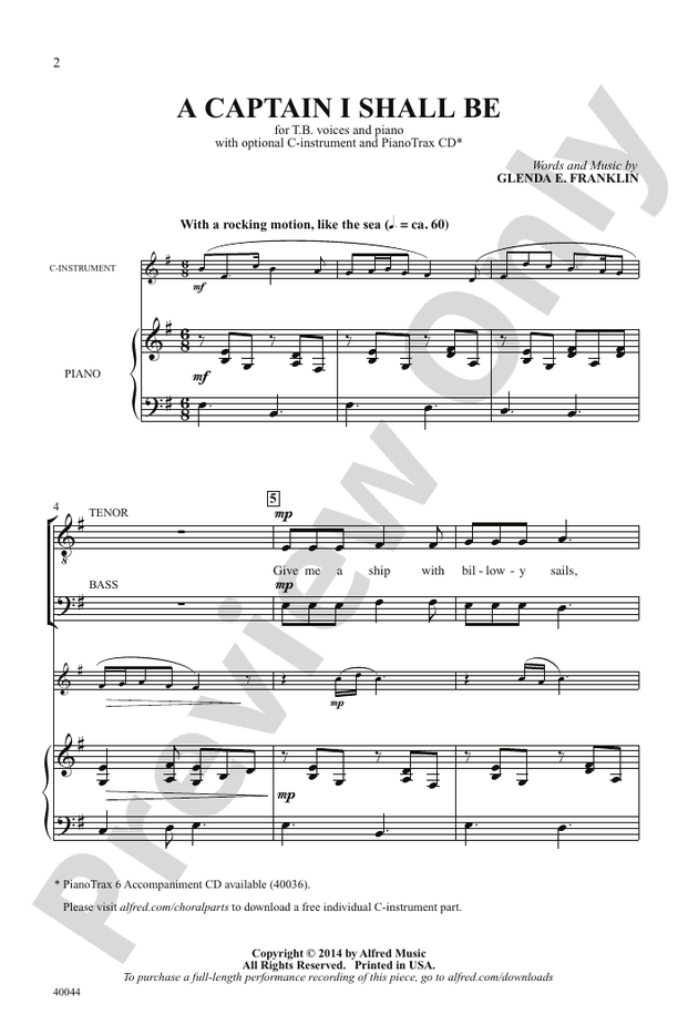 A Captain I Shall Be - TB Choral Octavo (Digital Download)