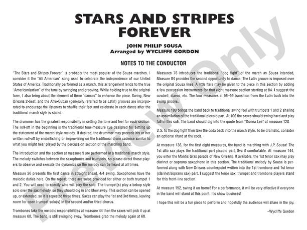 Stars and Stripes Forever - Jazz Ensemble Conductor Score & Parts(Digital Download)