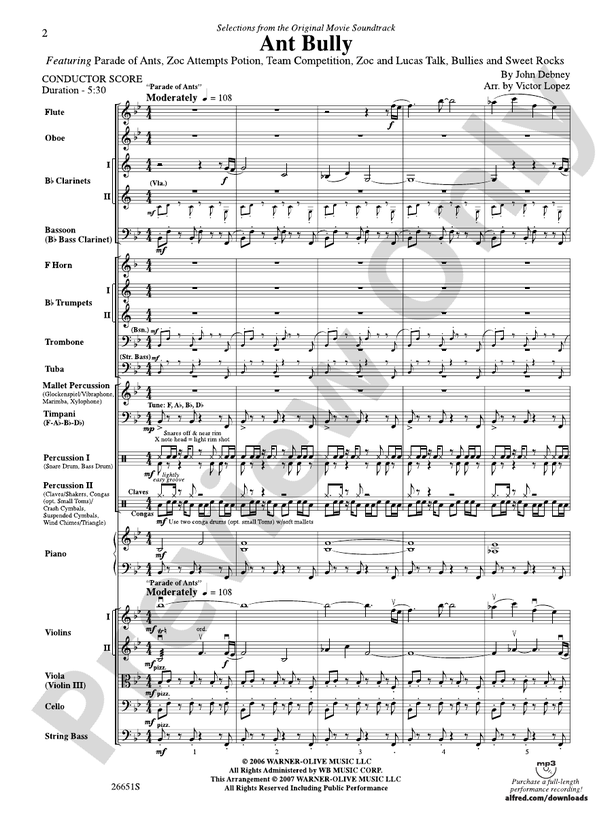 The Ant Bully – Full Orchestra Conductor Score & Parts (Digital Download)
