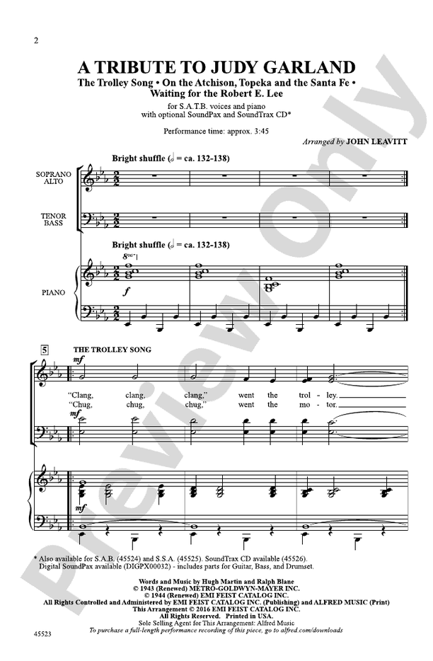 A Tribute to Judy Garland - SATB Choral Octavo (Digital Download)