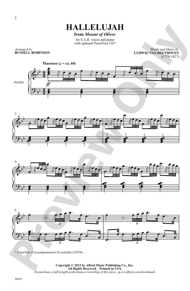 Hallelujah (from Mount of Olives) – SAB Choral Octavo (Digital Download)