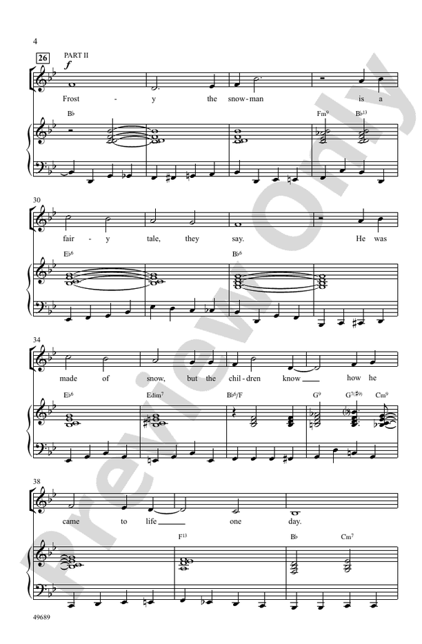 Frosty the Snowman - 2 Part Treble Choral Octavo (Digital Download)