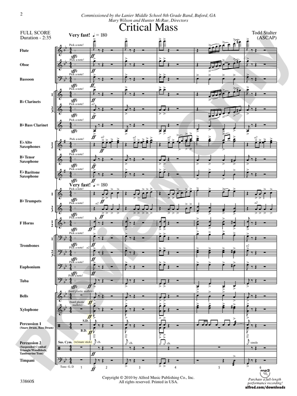 Critical Mass - Concert Band Conductor Score & Parts (Digital Download)