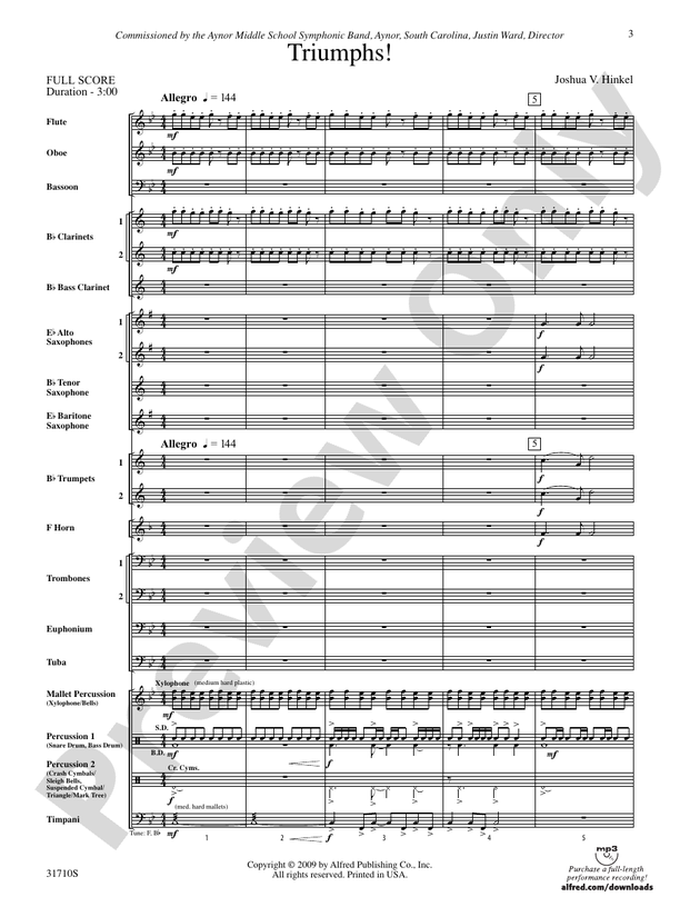 Triumphs! - Concert Band Conductor Score & Parts (Digital Download)