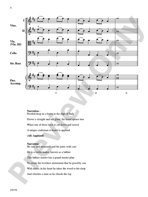 A Tale of Four Trees – String Orchestra Conductor Score & Parts (Digital Download)