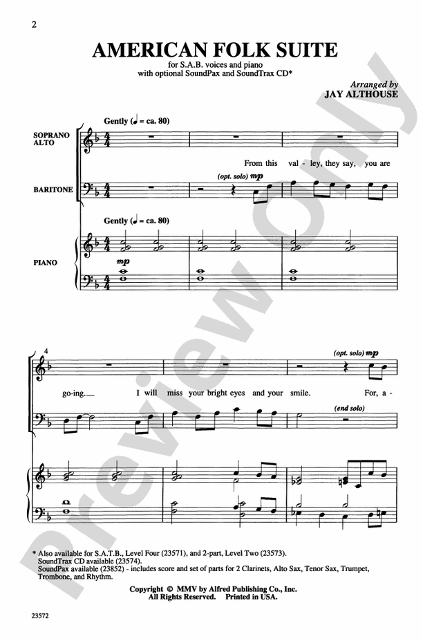 American Folk Suite - SAB Choral Octavo (Digital Download)