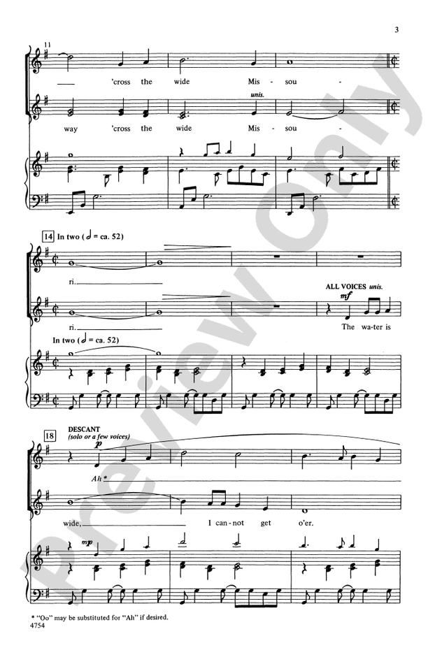 Cross the Wide Missouri - SSA Choral Octavo (Digital Download)