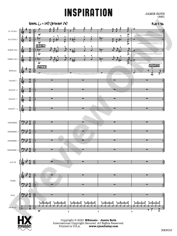 Inspiration – Jazz Ensemble Conductor Score & Parts (Digital Download)