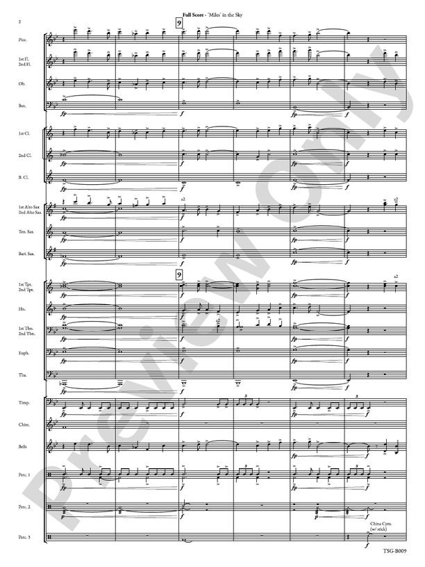 Miles in the Sky - Concert Band Conductor Score & Parts (Digital Download)