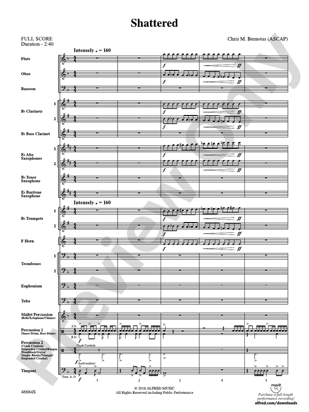 Shattered - Concert Band Conductor Score & Parts (Digital Download)