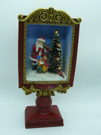 ***WAS $79.95***Christmas Decoration Santa Playing the Violin in a Red Stand