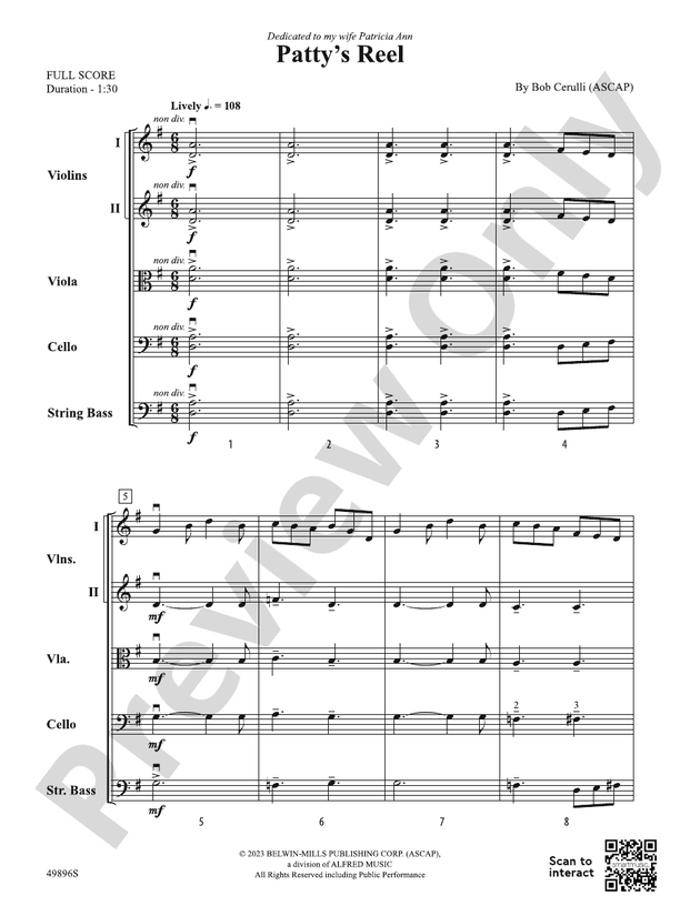 Patty's Reel - String Orchestra Conductor Score & Parts (Digital Download)
