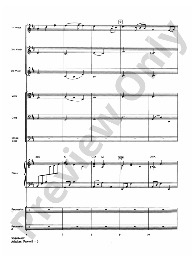 Ashokan Farewell (from "The Civil War") - String Orchestra Conductor Score & Parts (Digital Download)
