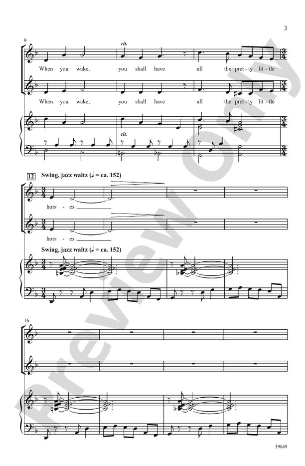All the Pretty Little Horses - Arr. Andy Beck - 2-Part Choral Octavo (Digital Download)