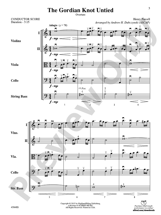 The Gordian Knot Untied – String Orchestra Conductor Score & Parts (Digital Download)