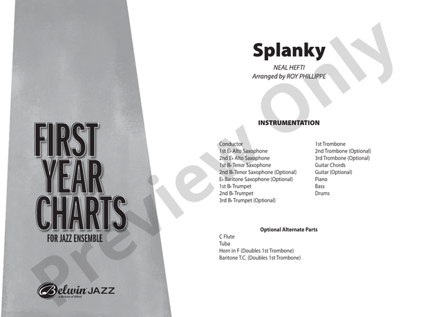 Splanky (Grade 1) - Jazz Ensemble Conductor Score & Parts (Digital Download)