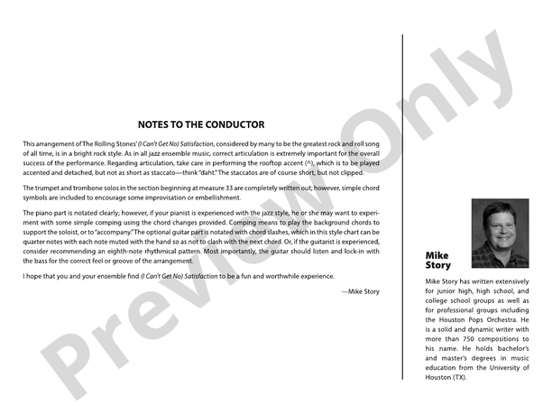 (I Can't Get No) Satisfaction - Jazz Ensemble Conductor Score & Parts (Digital Download)