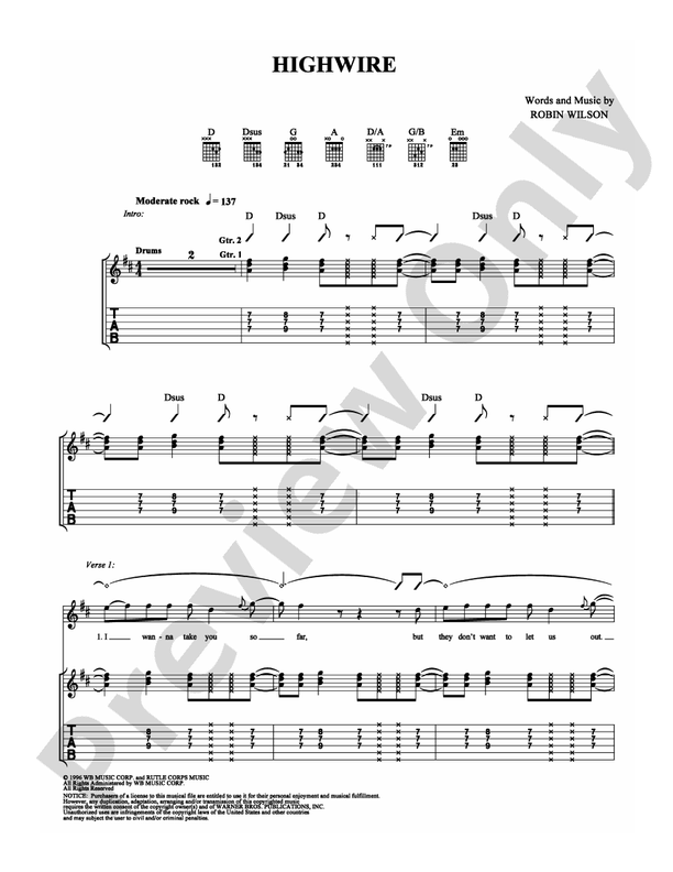 Highwire - Guitar TAB (Digital Download)