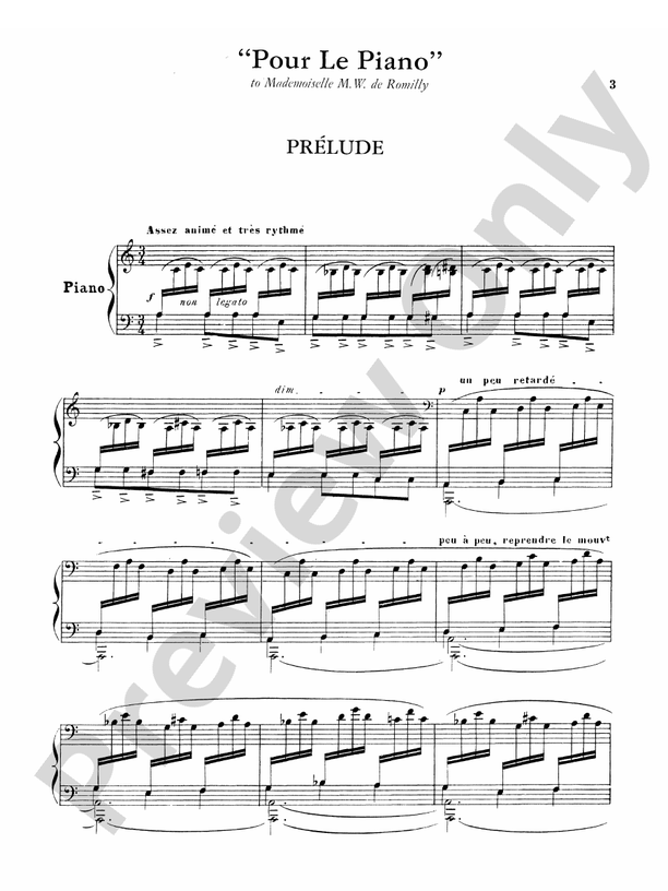 Debussy - Pour le Piano (Suite) - Piano Solo (Digital Download)