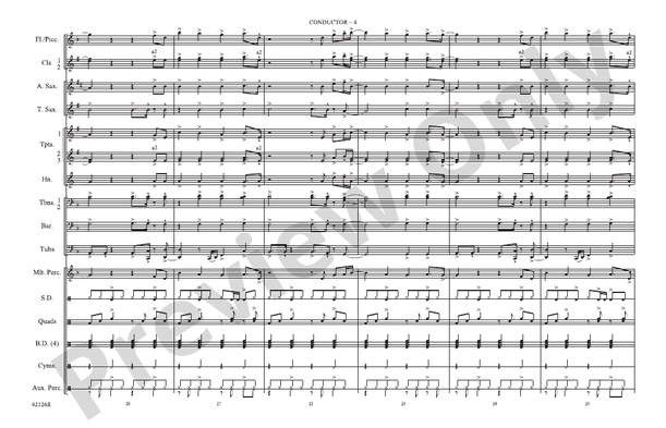 Treasure – Marching Band Conductor Score & Parts (Digital Download)