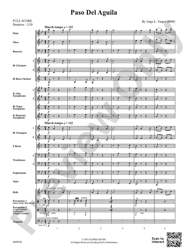 Paso Del Aguila - Concert Band Conductor Score & Parts (Digital Download)