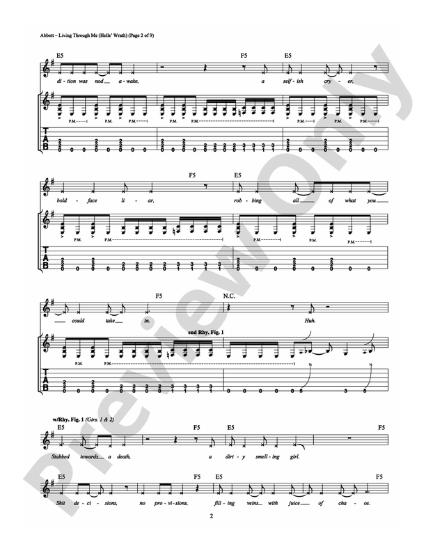 Living Through Me (Hells' Wrath) - Guitar TAB (Digital Download)