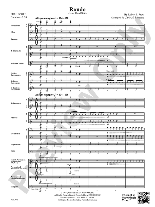 Rondo – Concert Band Conductor Score & Parts (Digital Download)