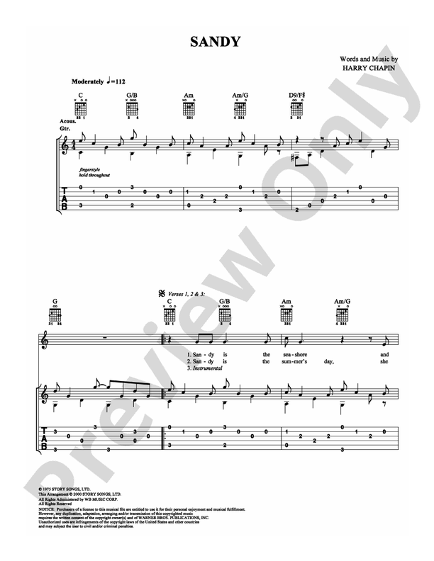 Sandy - Guitar TAB (Digital Download)