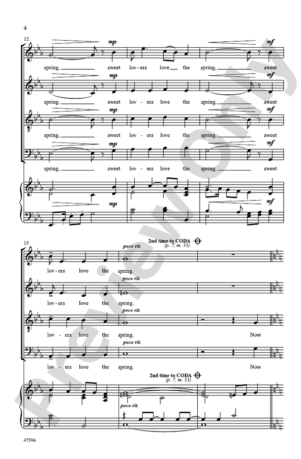 In the Pretty Springtime – SATB Choral Octavo (Digital Download)