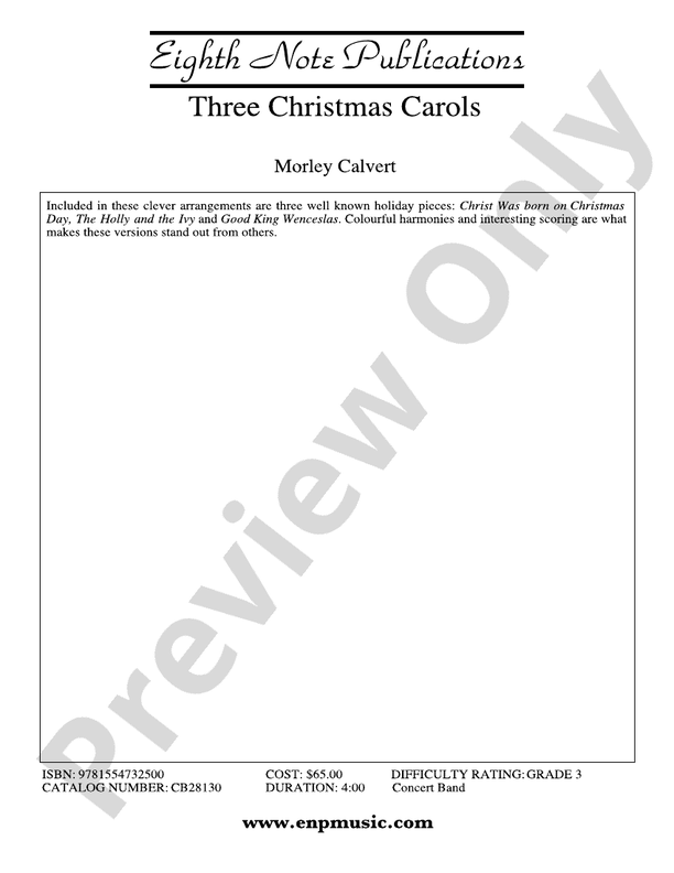 Three Christmas Carols - Concert Band Conductor Score & Parts (Digital Download)