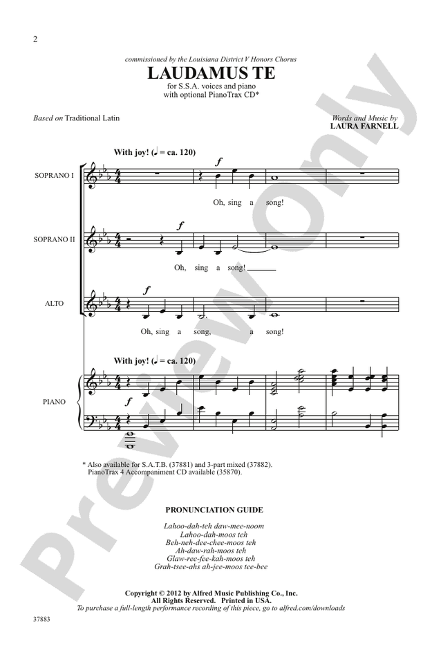 Laudamus Te – SSA Choral Octavo (Digital Download)