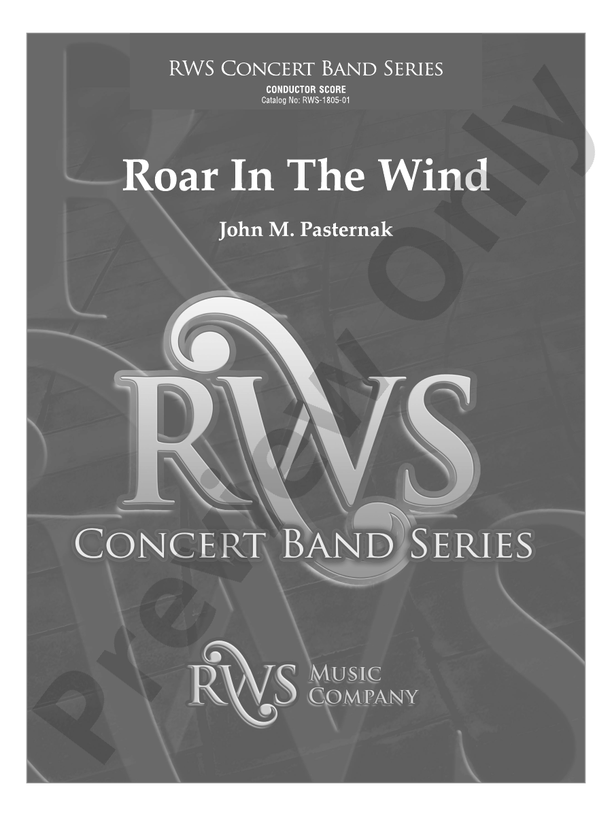 Roar in the Wind - Concert Band Conductor Score & Parts (Digital Download)