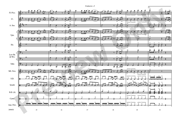 Eye of the Tiger (Arr. Victor López) – Marching Band Conductor Score & Parts (Digital Download)