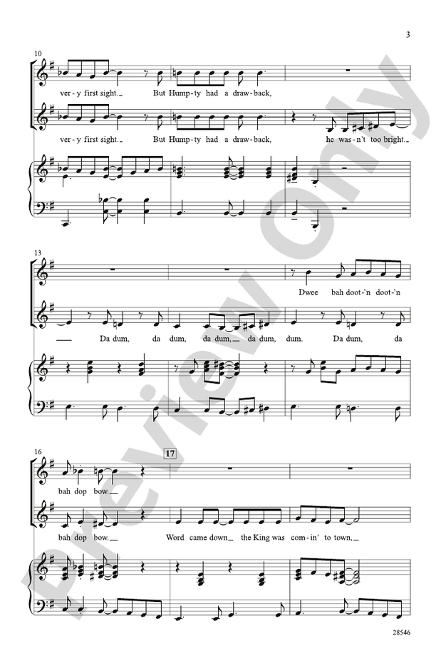 Humpty Dumpty – 2-Part Choral Octavo (Digital Download)