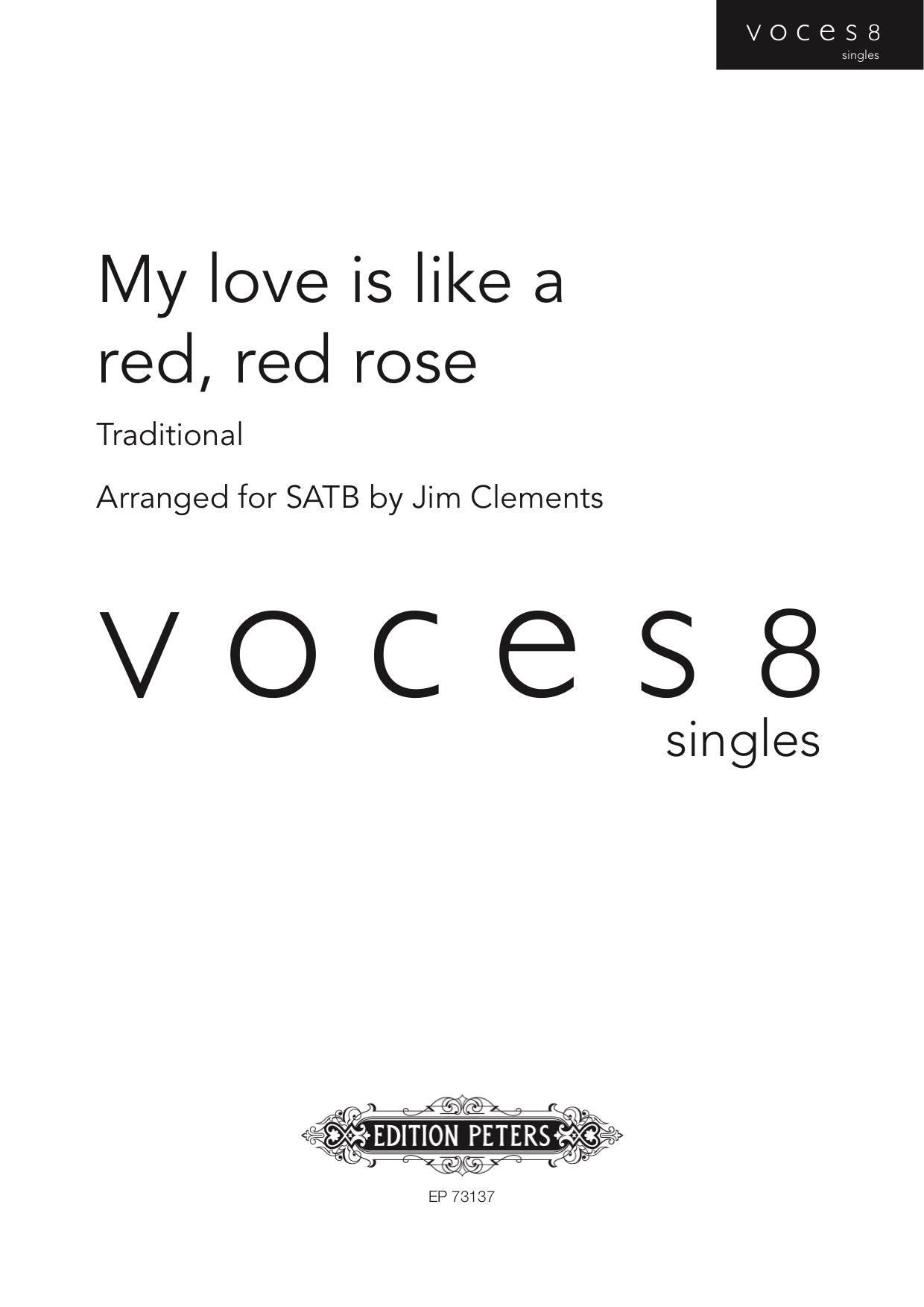 My love is like a red, red rose - SATB Choral Octavo (Digital Download)
