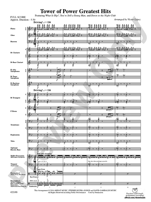 Tower of Power Greatest Hits - Concert Band Conductor Score & Parts (Digital Download)