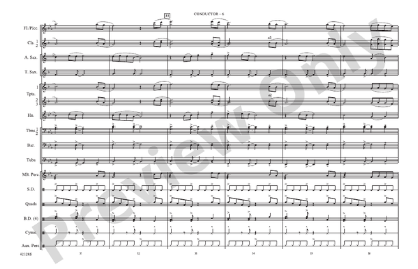 Burn – Marching Band Conductor Score & Parts (Digital Download)