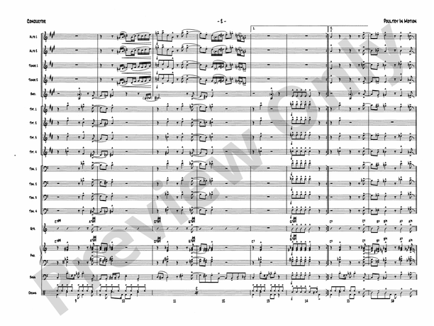 Poultry in Motion - Jazz Ensemble Conductor Score & Parts (Digital Download)
