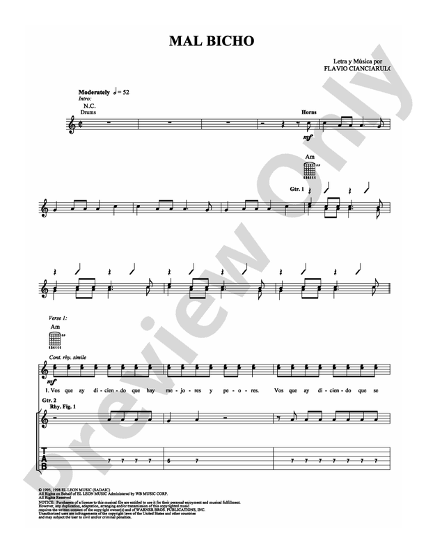 Mal Bicho - Guitar TAB (Digital Download)