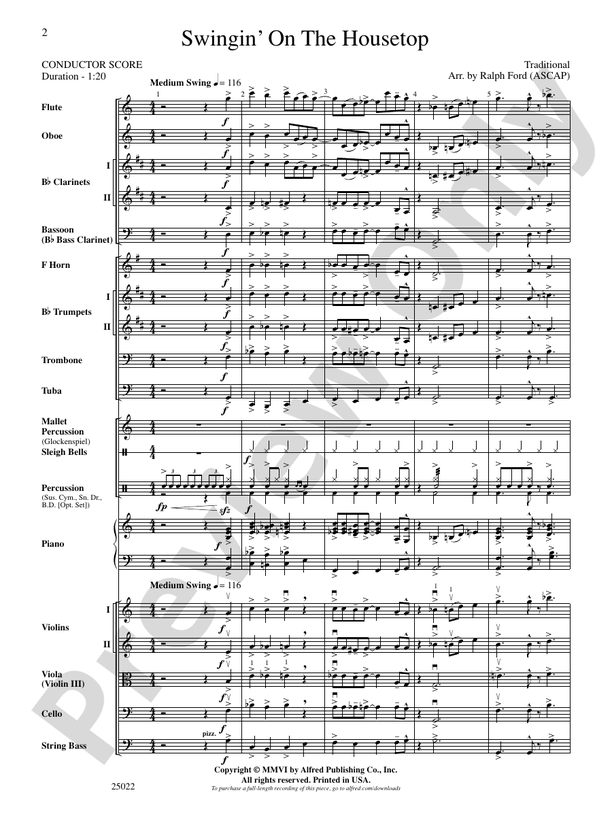 Swingin' on the Housetop – Full Orchestra Conductor Score & Parts (Digital Download)